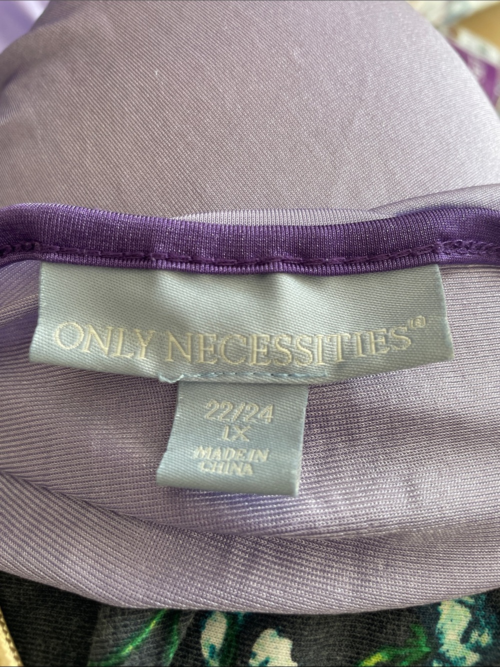 Only Necessities Satin V-Neck 2 Nightgown in one Purple & one Lavender - Picture 2 of 5
